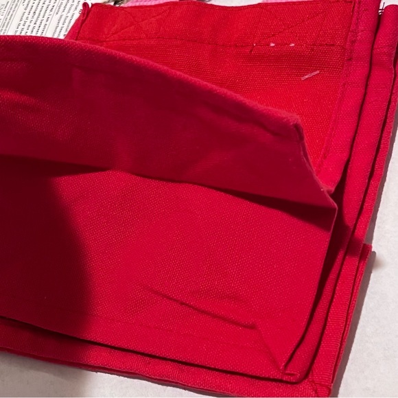 Rae Dunn Set of Two Small LOVE Cloth Tote Bags Red/Pink - Picture 4 of 13